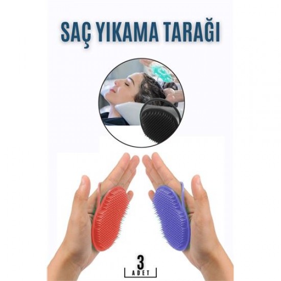 TransForMacion Saç Yıkama Tarağı Avuçiçi 3 LÜ SET Belgiqa Design 718692