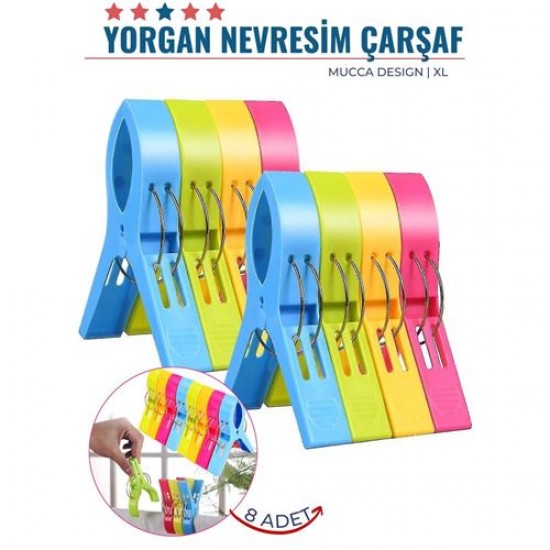 TransForMacion XL Yorgan Nevresim Çarşaf Mandalı 8 ADET Mucca Design 	 718221