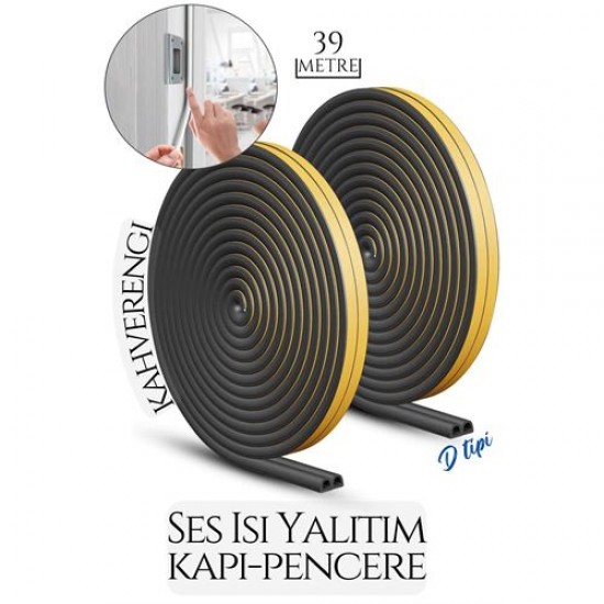 TransForMacion D Tip Kapı Pencere Ses Isı Yalıtım Bandı EPDM Kauçuk 39 Metre 718912