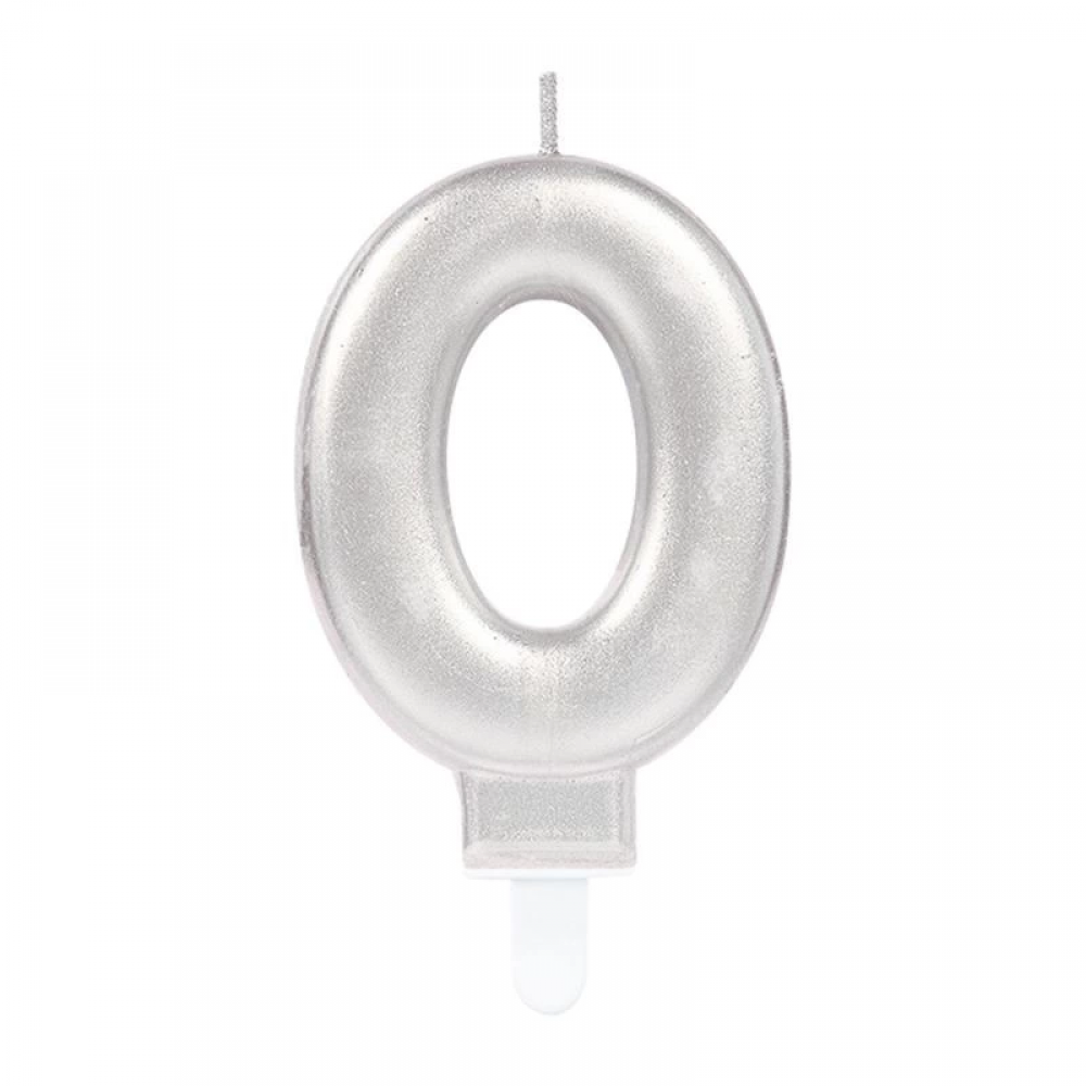 0 Rakam Mum Gümüş Renk