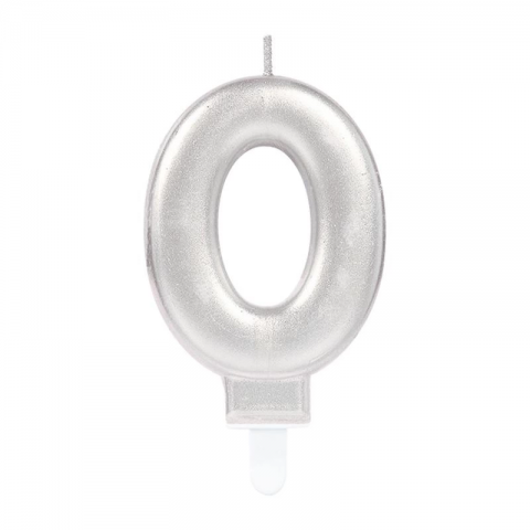 0 Rakam Mum Gümüş Renk