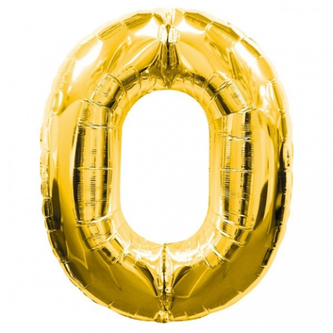 0 Rakamlı Folyo Balon Gold Renk  40 İnç