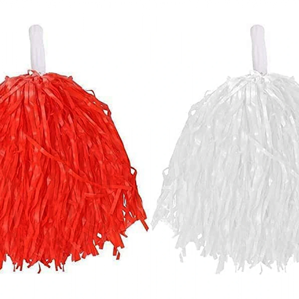 1 Çift Kırmızı Beyaz Renklerde 23 Nisan Gösteri Ponponu