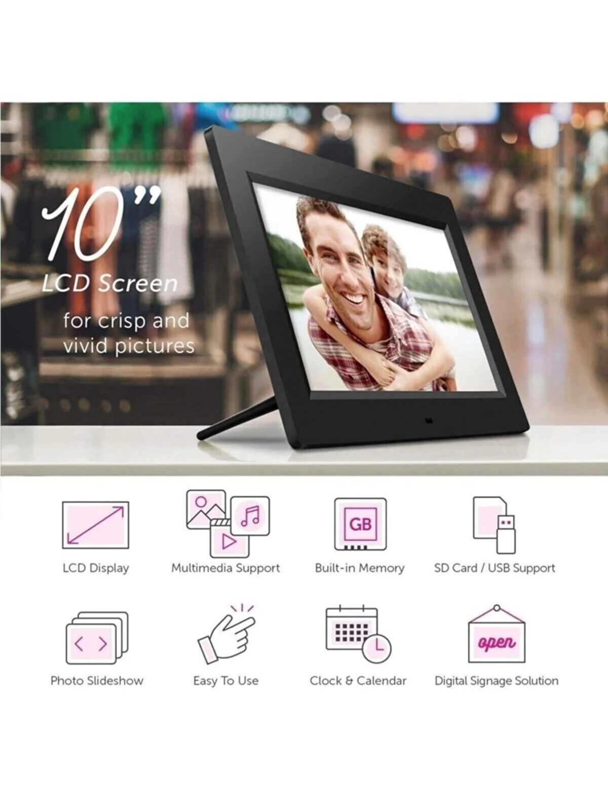 10-inç Lcd Ekran Dijital Fotoğraf Çerçevesi