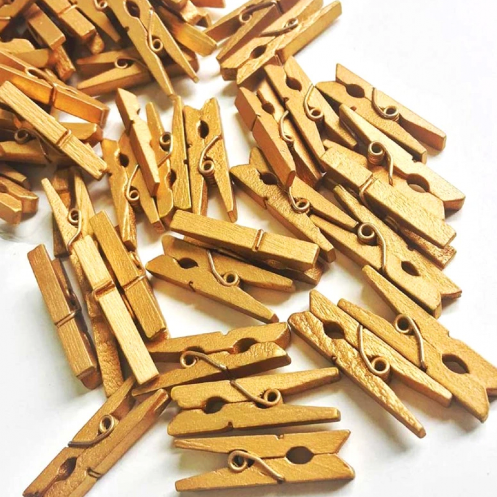100'lü Gold Ahşap Mandal 2.5cm (10'lu Paket-1000 Adet)