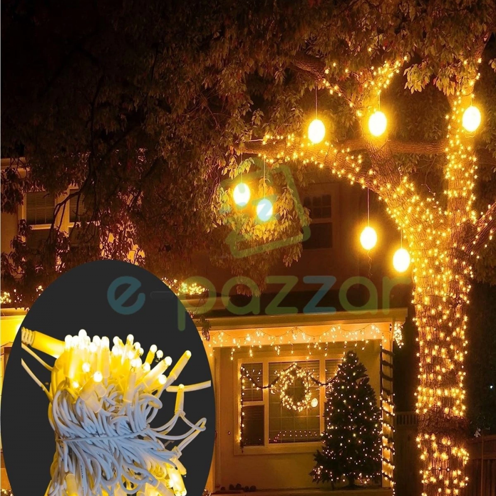 10m 100 Led Ip65 Dış Mekan Led Işık Beyaz Kablo