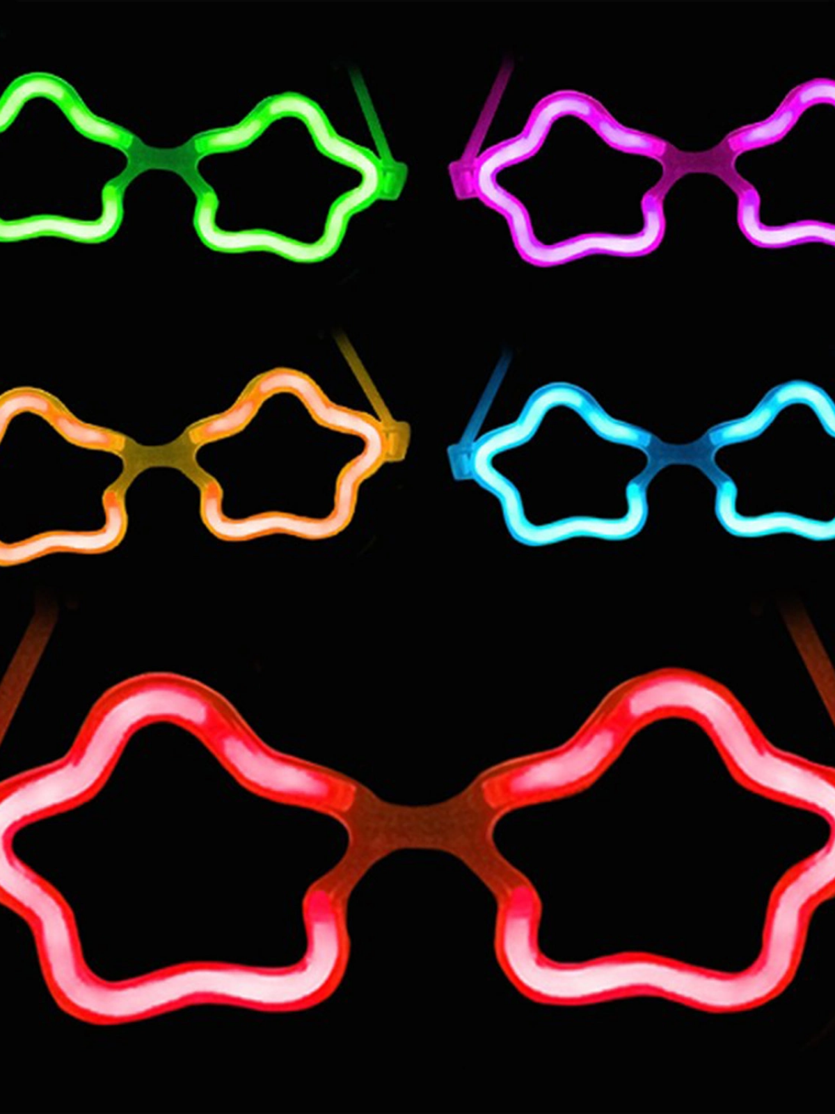 12 Adet Yıldız Glow Gözlük – Glow Partisi Ve Etkinlik İçin