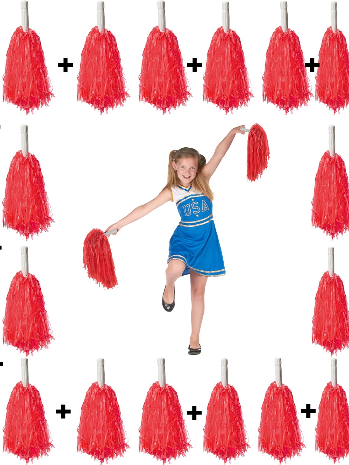 12 Çift ( 24 Adet ) Kırmızı Renk 23 Nisan 19 Mayıs 29 Ekim Okul Gösteri Ponponları