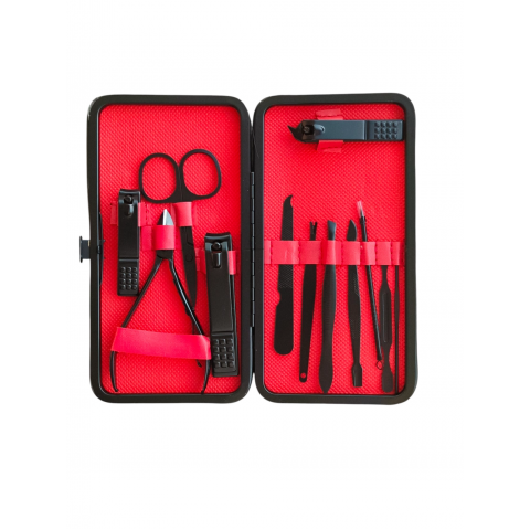 13 Parça Çantalı Manikür Pedikür Seti El Ayak Tırnak Bakım Seti Cımbız Makas Siyah Nokta Temizleme Batık Tırnak Engelleme Aparatı