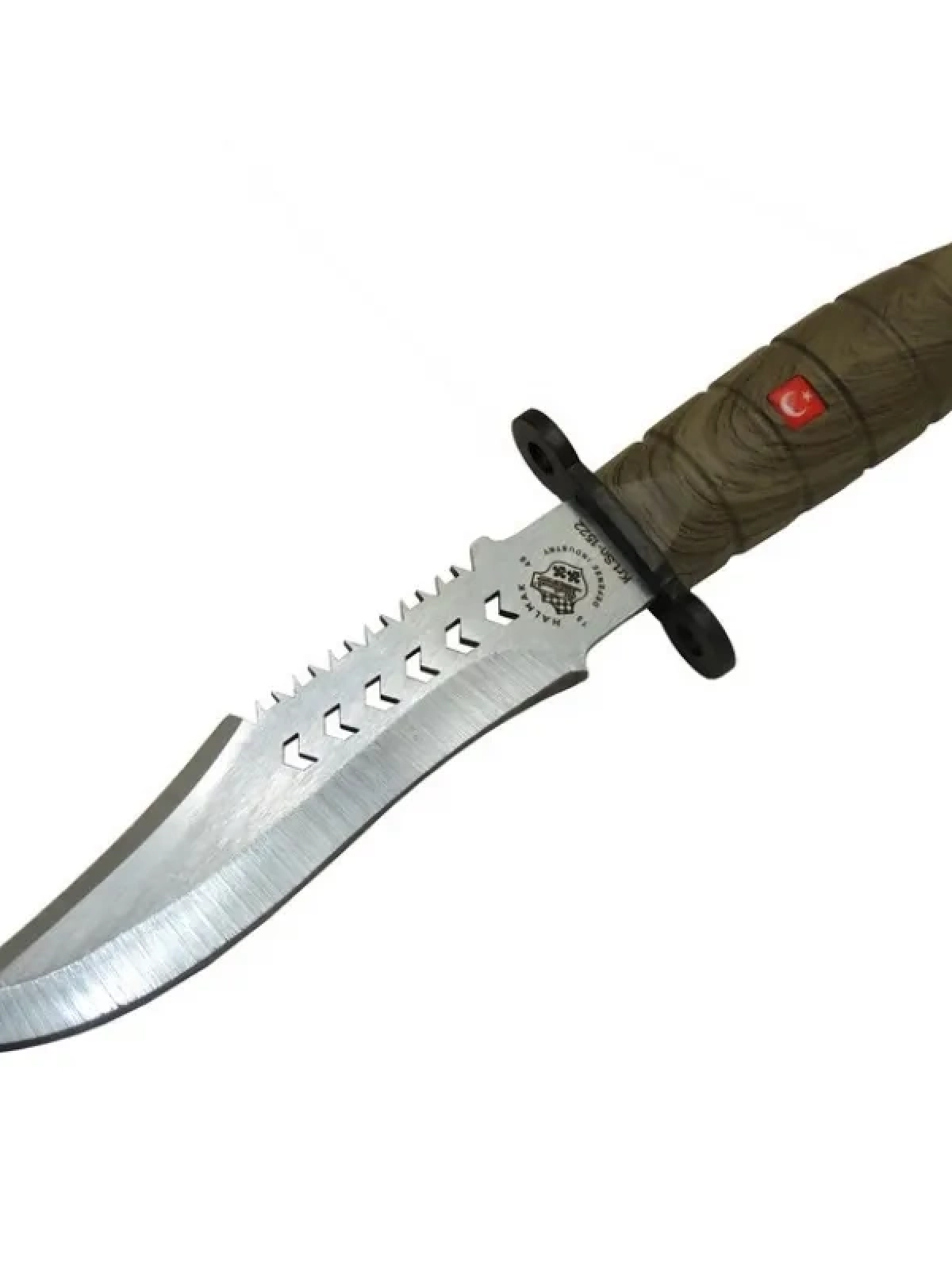 1522 Haki Komando Bıçağı 30cm - Tırtıklı Sırt, Kılıflı