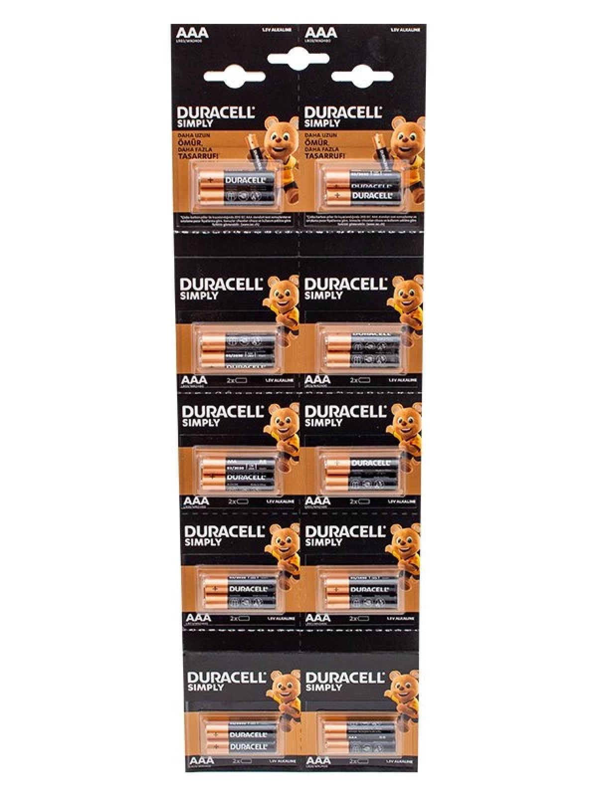 1.5v İnce Aaa 20'li Alkalin Pil Lr03/mn20