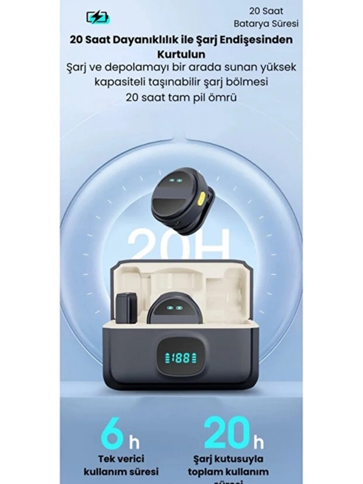 2 Adet Profesyonel Kablosuz Yaka Mikrofonu Typce Uyumlu Manyetik Klipsli