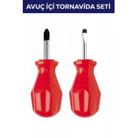 2'li Avuç Içi Tornavida Seti Düz Yıldız
