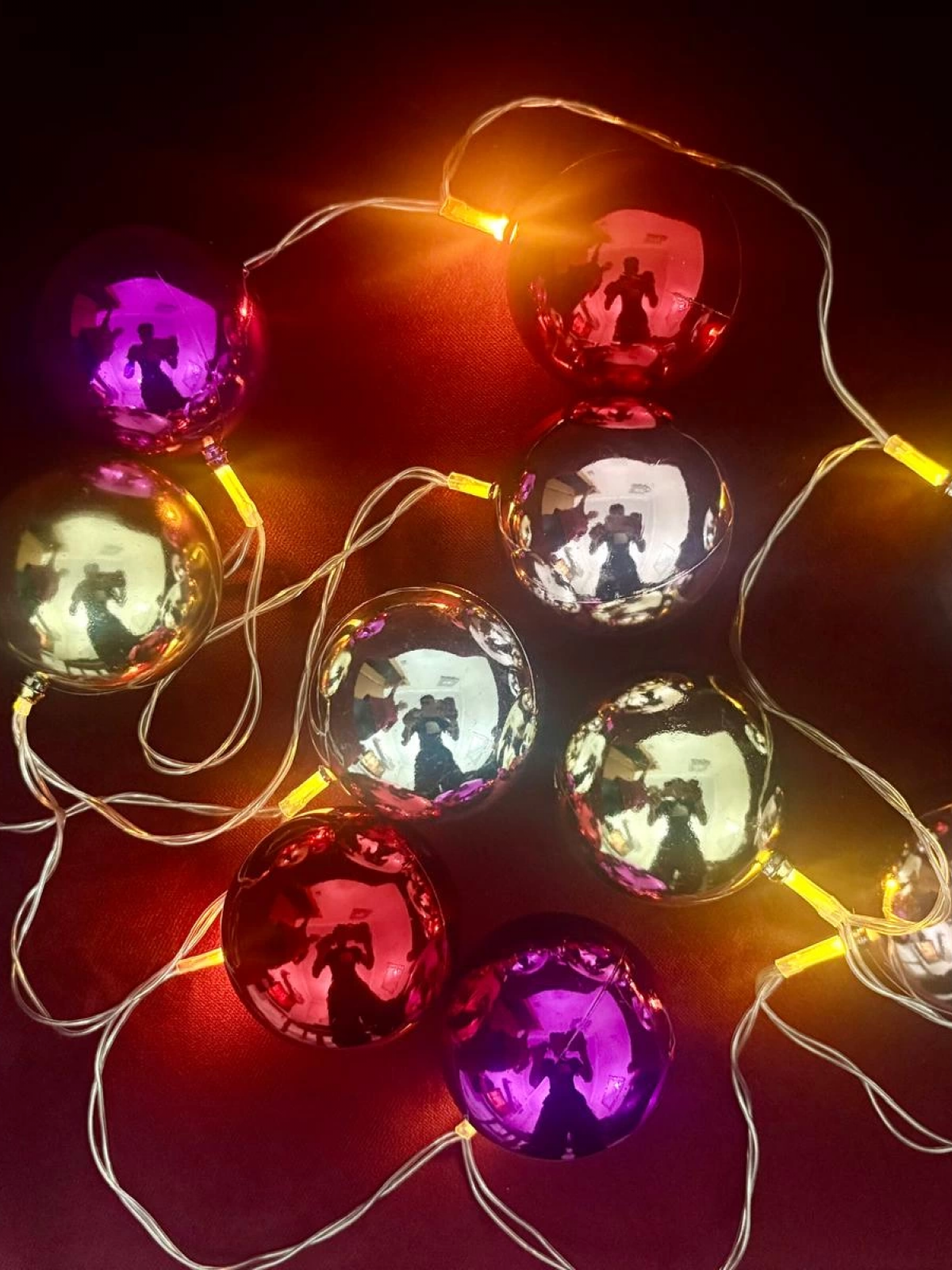 2 Metre 10 Led Pilli 2 Kademeli Parlak Top Led Yılbaşı Ağacı Süsü Mz-3