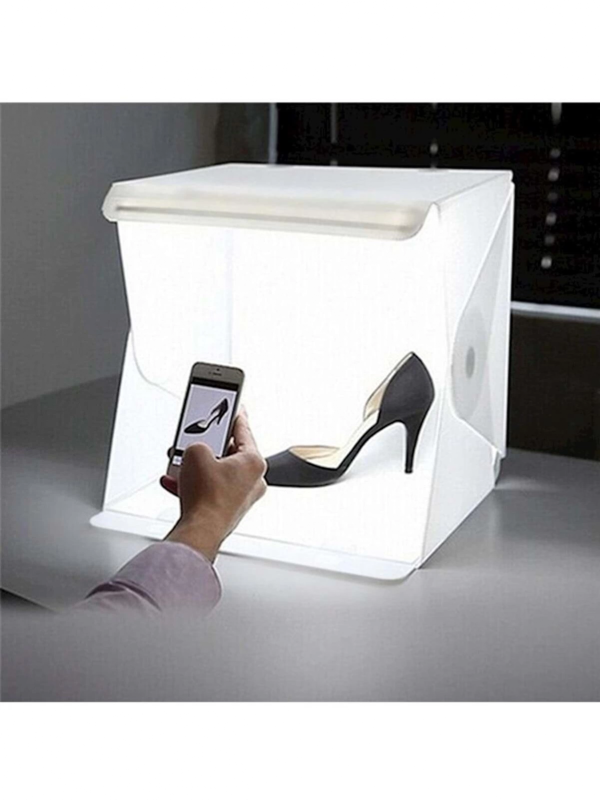 20 X 20 Cm Profesyonel Stüdyo Led Işıklı Çift Sıra Ürün Fotoğraf Çekim Çadırı