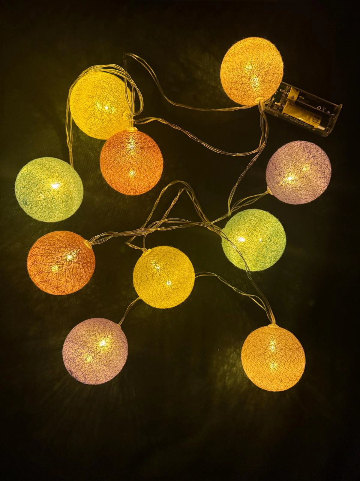 2m 10'lu Işıklı Renkli Top Dekoratif Süs Pilli Mz-312