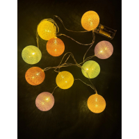 2m 10'lu Işıklı Renkli Top Dekoratif Süs Pilli Mz-312