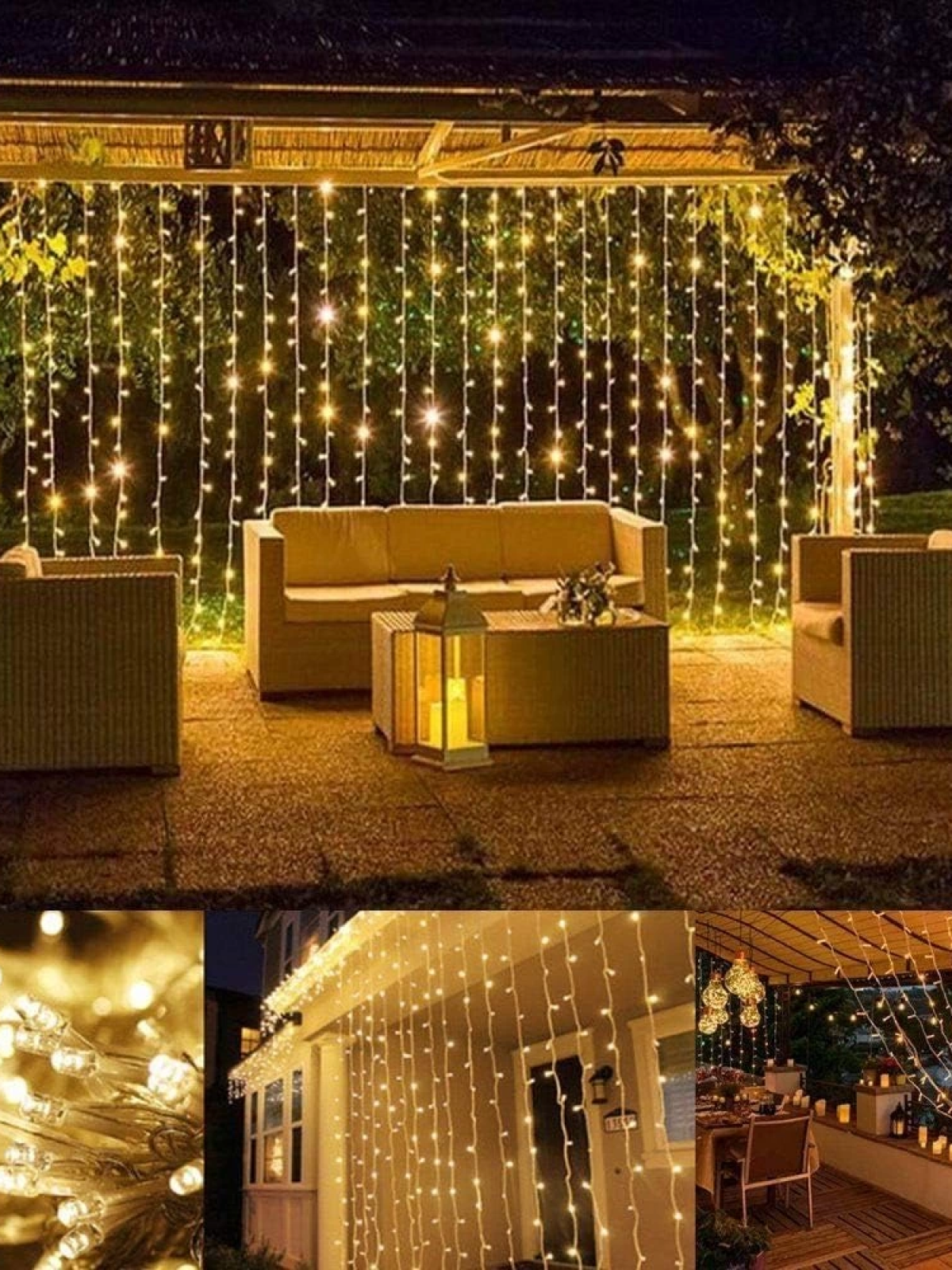 3*2 Perde Led Sarı Işık