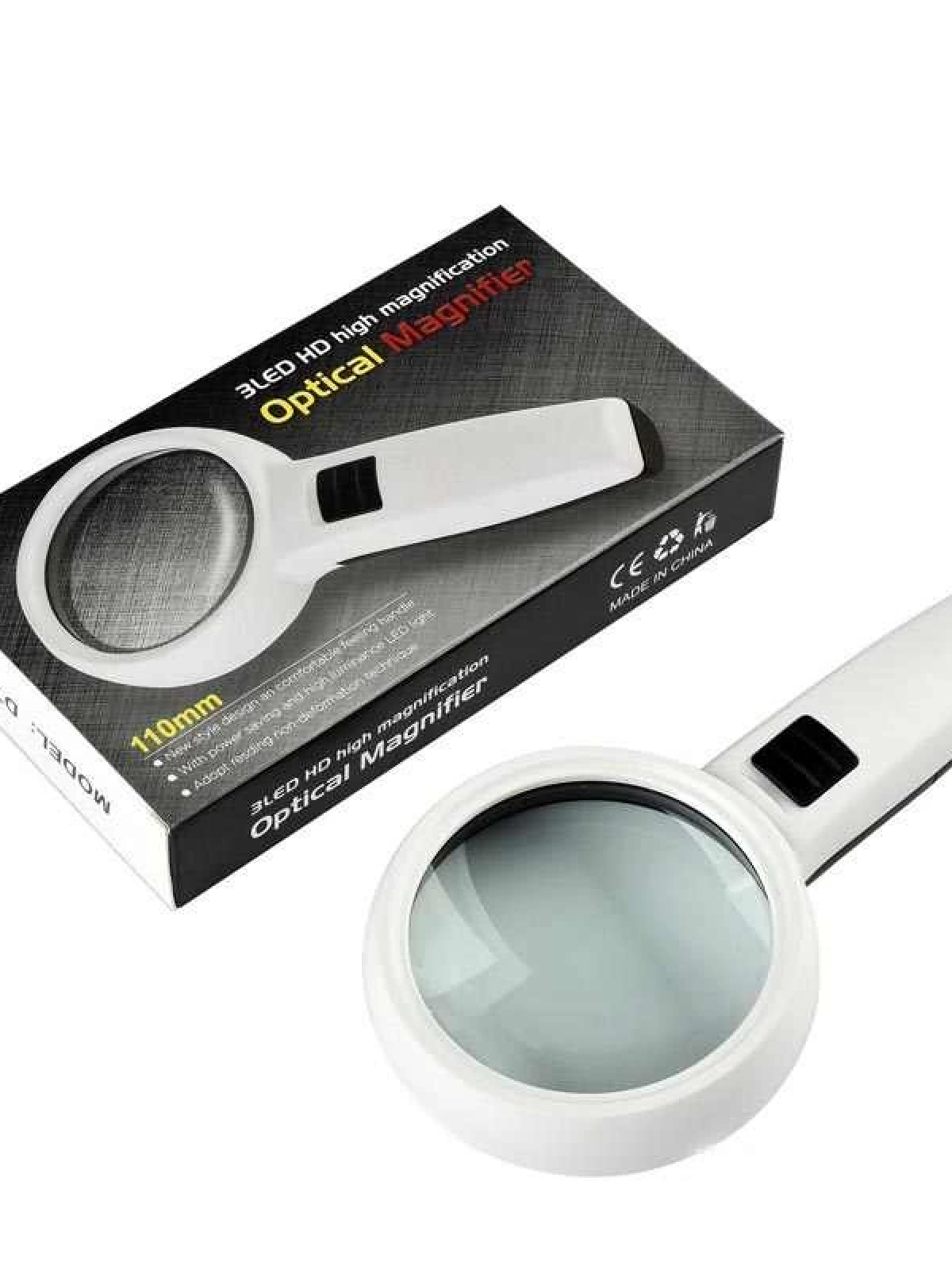 3 Ledli 5x95mm & 10x19mm El Büyüteç, Takı, Okuma,para Kontrol Için Dt7665