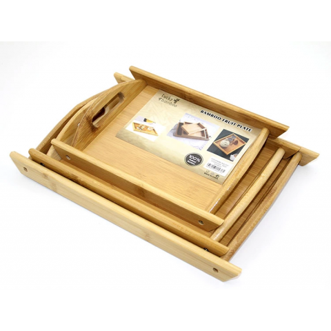 3'lü Bambu Tepsi Alk2167