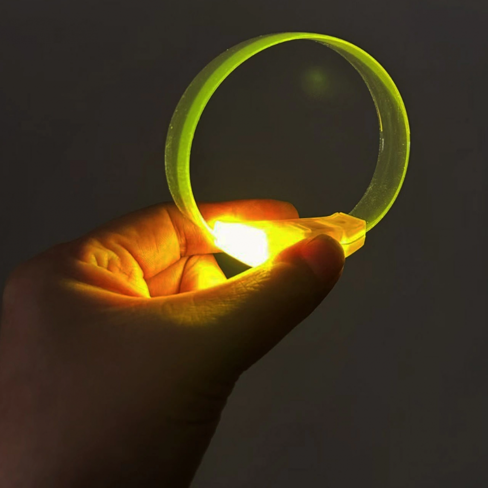 3 Modlu Pilli Led Işıklı Esnek Parti Bilekliği Sarı