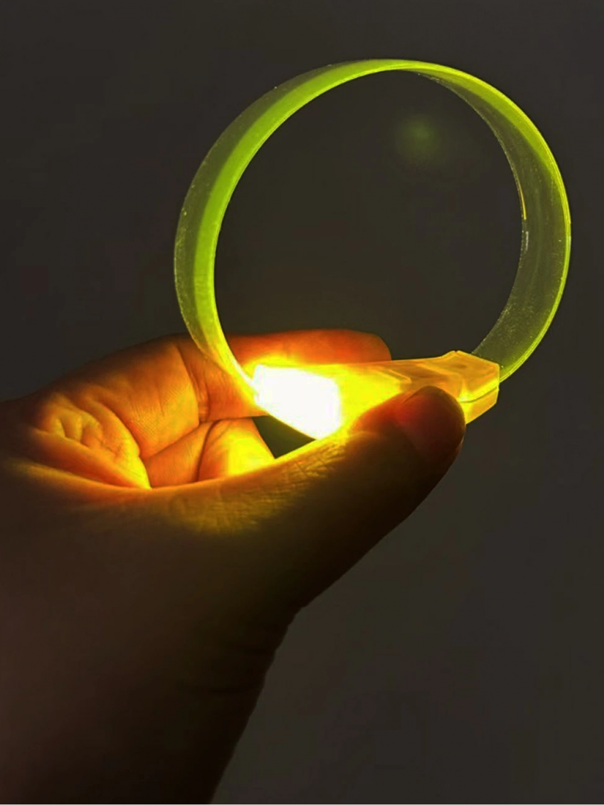 3 Modlu Pilli Led Işıklı Esnek Parti Bilekliği Sarı