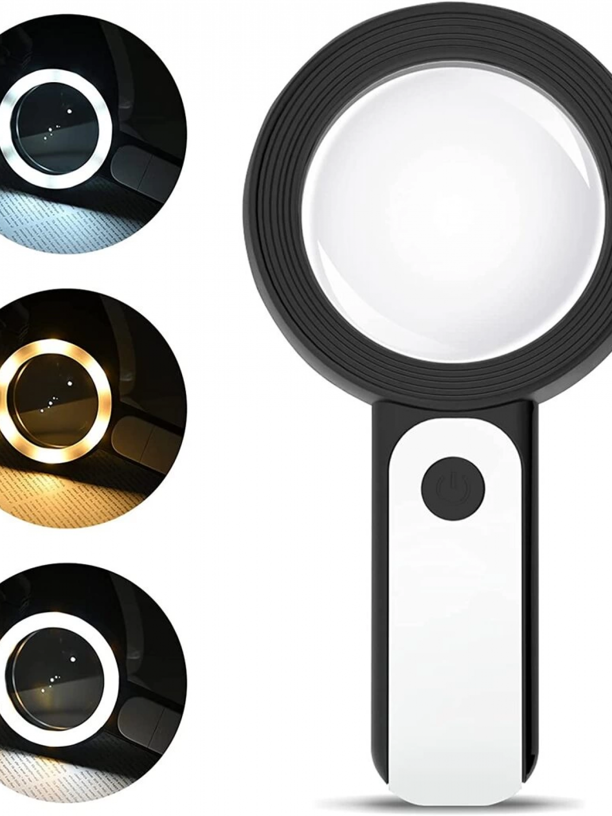 30x 12ışıklı Büyüteç Taşınabilir Çıft Katmanlı Optik Cam Okuma Büyüteç 229018