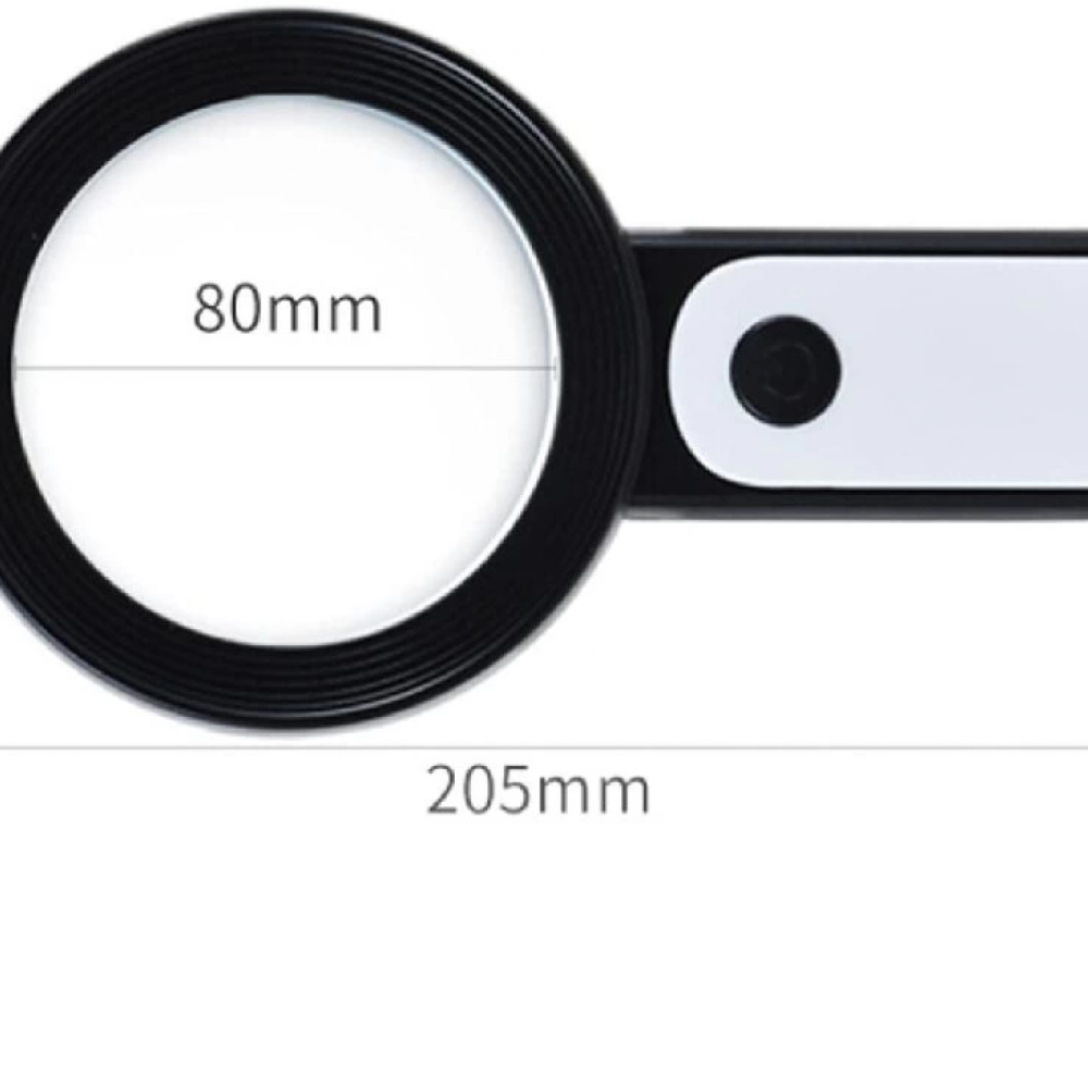 30x 12ışıklı Büyüteç Taşınabilir Çıft Katmanlı Optik Cam Okuma Büyüteç 229018