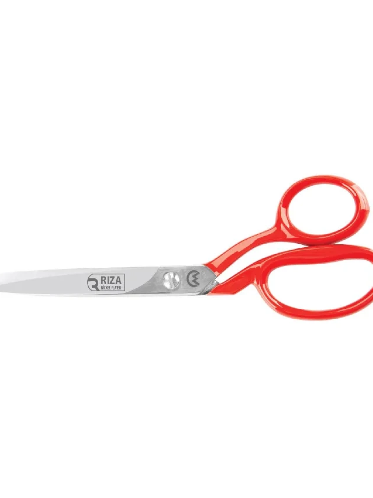 3257-9 Tekstil / Yatık Konfeksiyon Makası No: 9 İnç / 22,86 Cm - Nikel Kaplama, Kırmızı Saplı, Mikro Tırtıllı