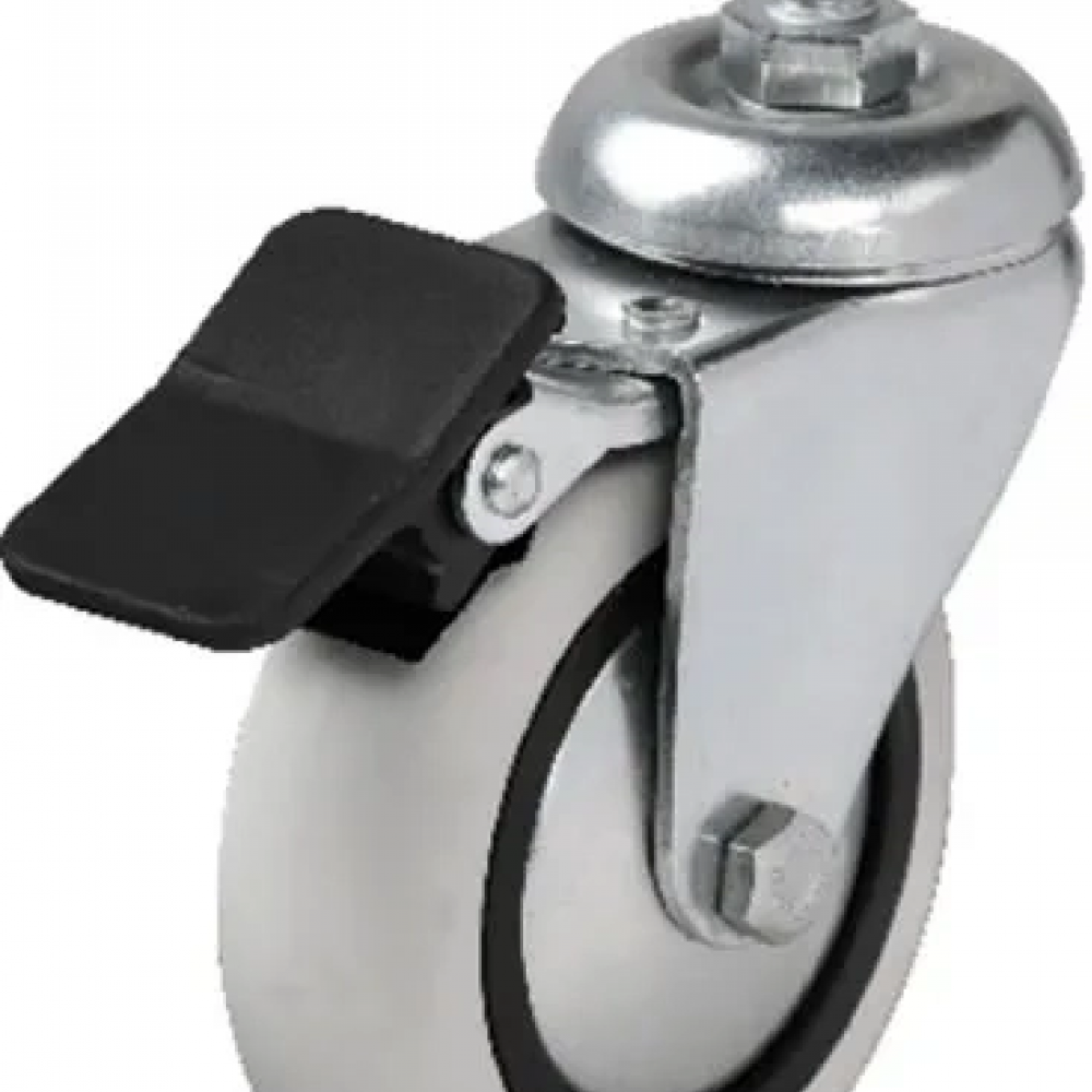 354 - 75x25 Mm Pvc Makaralı Vidalı Frenli Teker 4 Adet