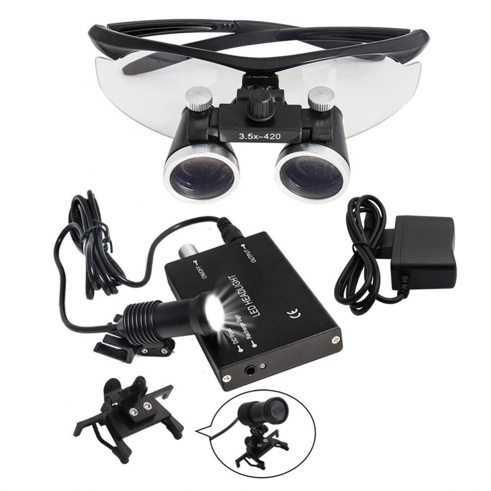 3.5x420mm  Diş Cerrahi Gözlük Lens Büyüteç,taşıma Çantalı