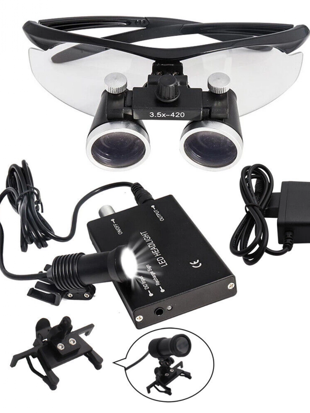 3.5x420mm  Diş Cerrahi Gözlük Lens Büyüteç,taşıma Çantalı