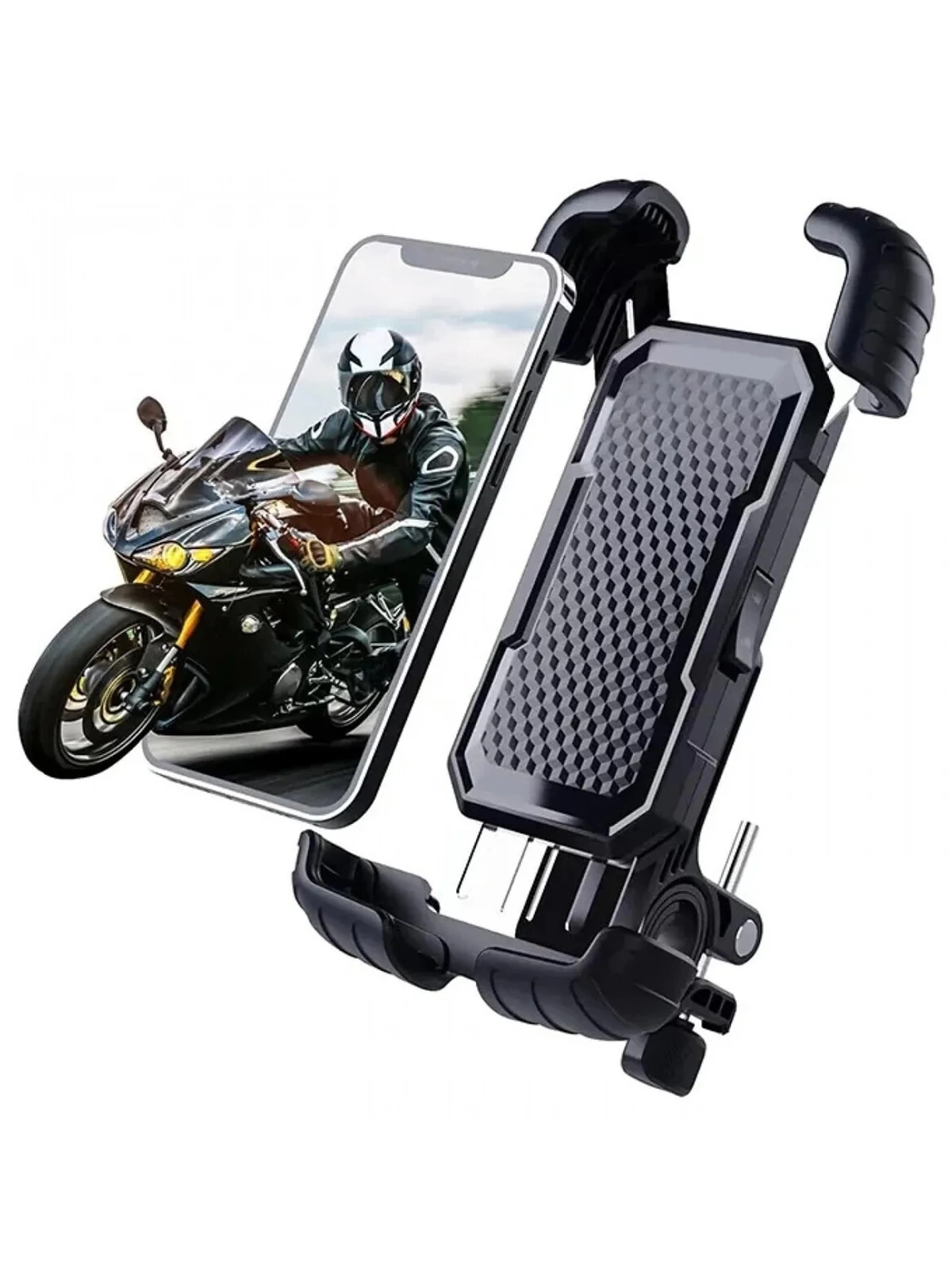 360° Derece Ayarlanabilen Gidon Bağlantılı Bisiklet Motosiklet İçin Abs 4-7.8″ İnç Telefon Tutucu