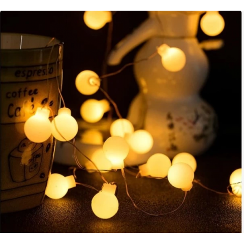 3m 20 Led Beyaz Top Gün Işığı Pilli 2 Kademeli Mz-4