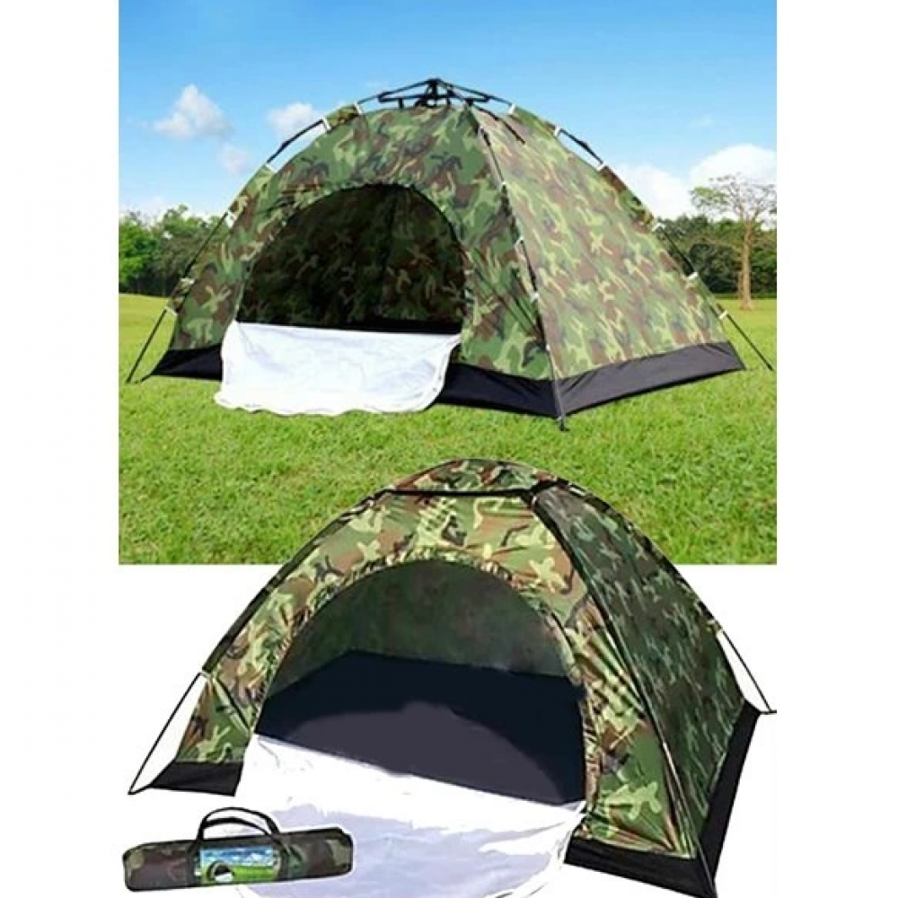 4 Kişilik Kamuflaj Desenli Kolay Kurulumlu Kamp Çadırı