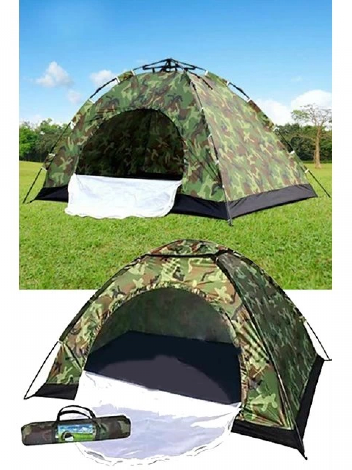 4 Kişilik Kamuflaj Desenli Kolay Kurulumlu Kamp Çadırı