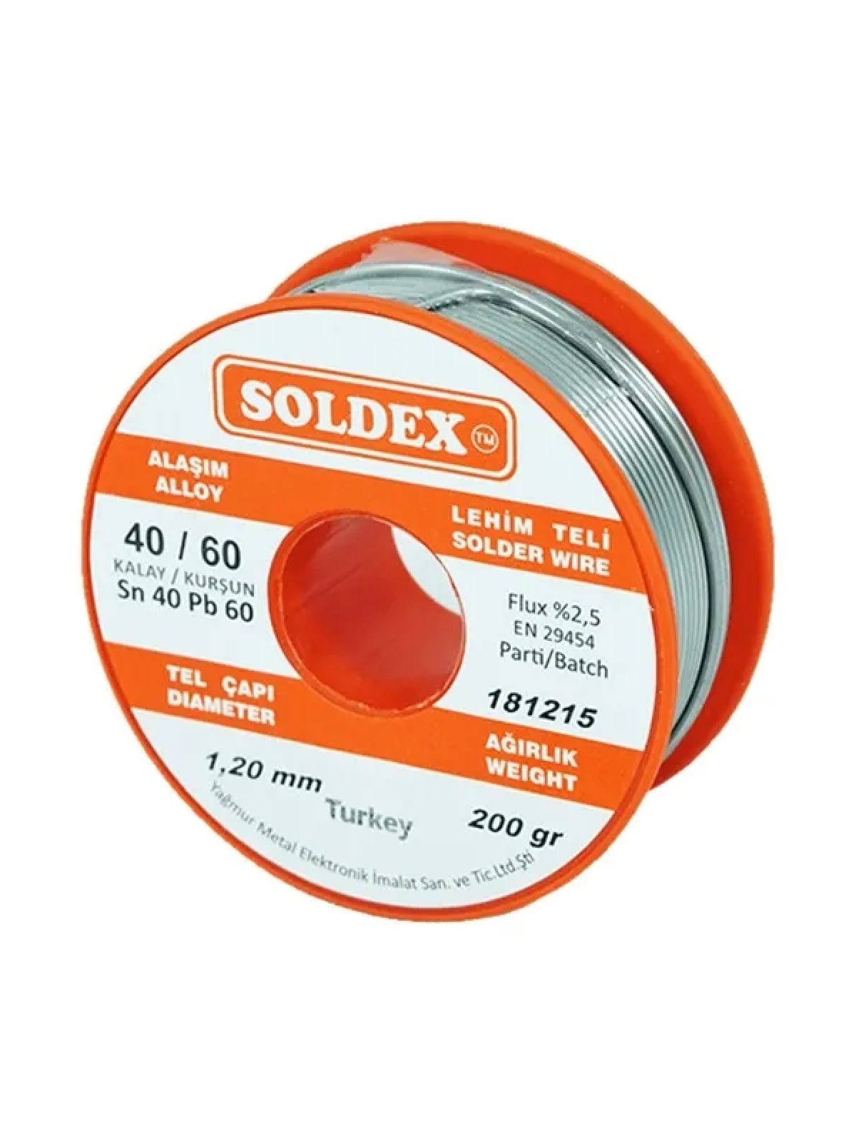 40-60 Lehim Teli 200 Gr 1.6 Mm- Sn:40 / Pb:60