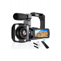 4k Vlog Dijital Video Kamera Wifi 48mp 16x Kaydedici Fotoğrafçılık 3.0’’ıps Dokunmatik Ekran Mikrofon Çift Batarya