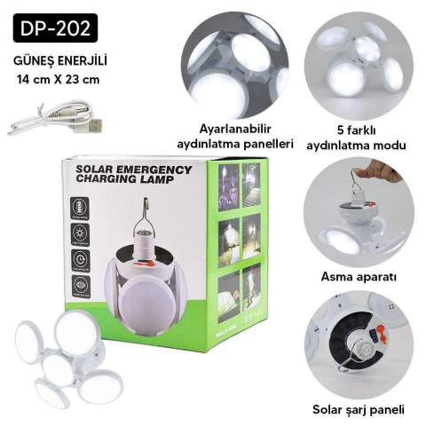 4lü Katlanır Solar Lamba