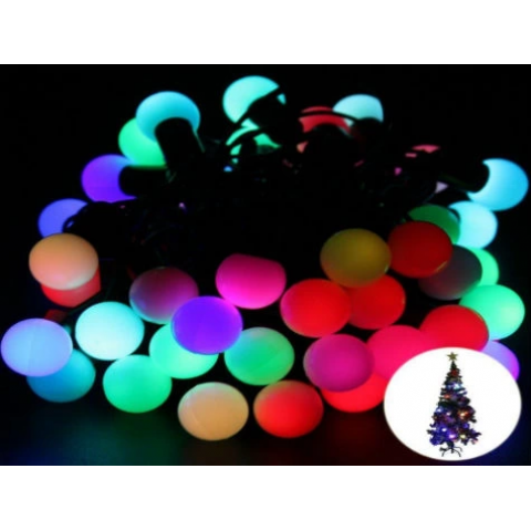 5 Metre 28 Led Fişli Rgb Mini Top Led Siyah Kablo