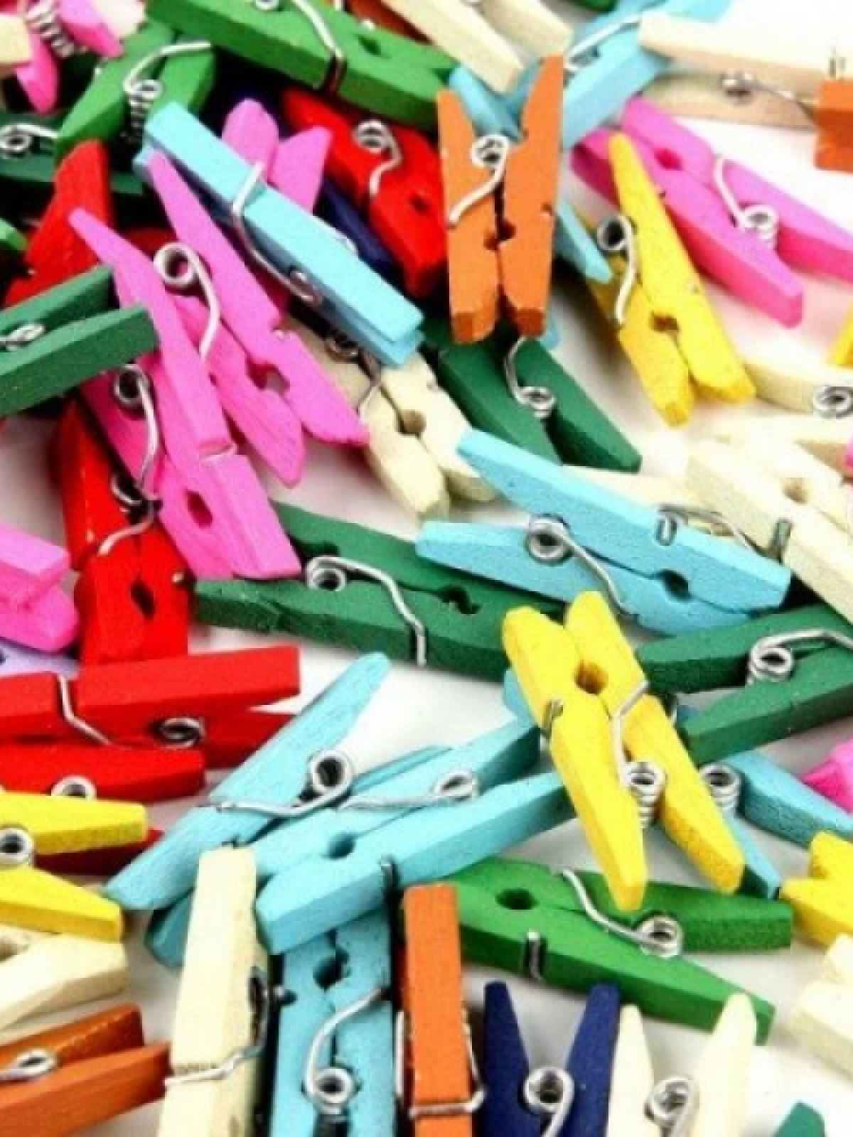 50'li Renkli Ahşap Mandal 3.5cm (12'li Paket-600 Adet)