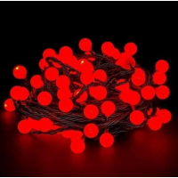 5m 28 Led Kırmızı Işık Siyah Kablo Fişli Eklemeli Mz-18-18