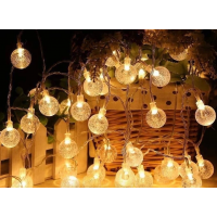 5m 28 Led Kristal Top Gün Işığı Şeffaf Kablo Fişli Eklemeli Mz-18-14