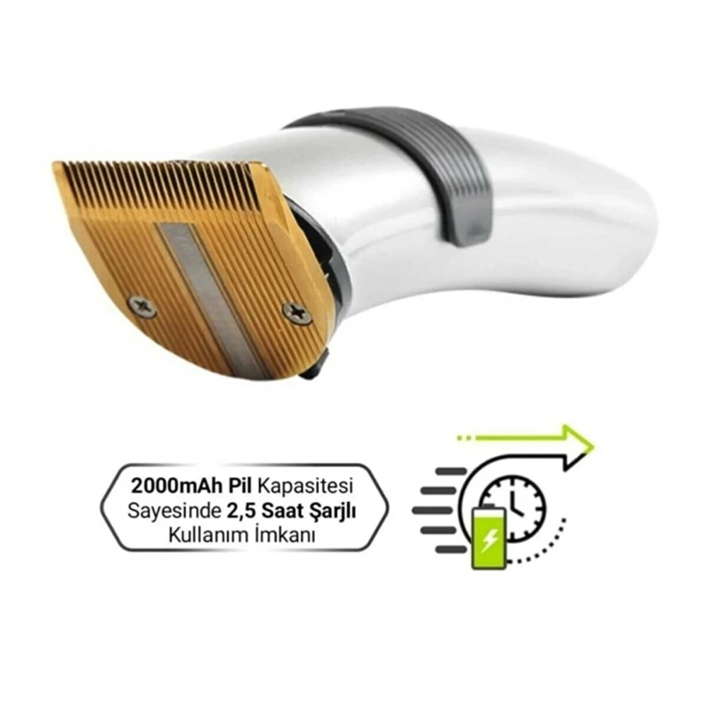 609 Profesyonel Şarjlı Saç Sakal Kesme Tıraş Makinesi Erkek Tıraş Makine Seti