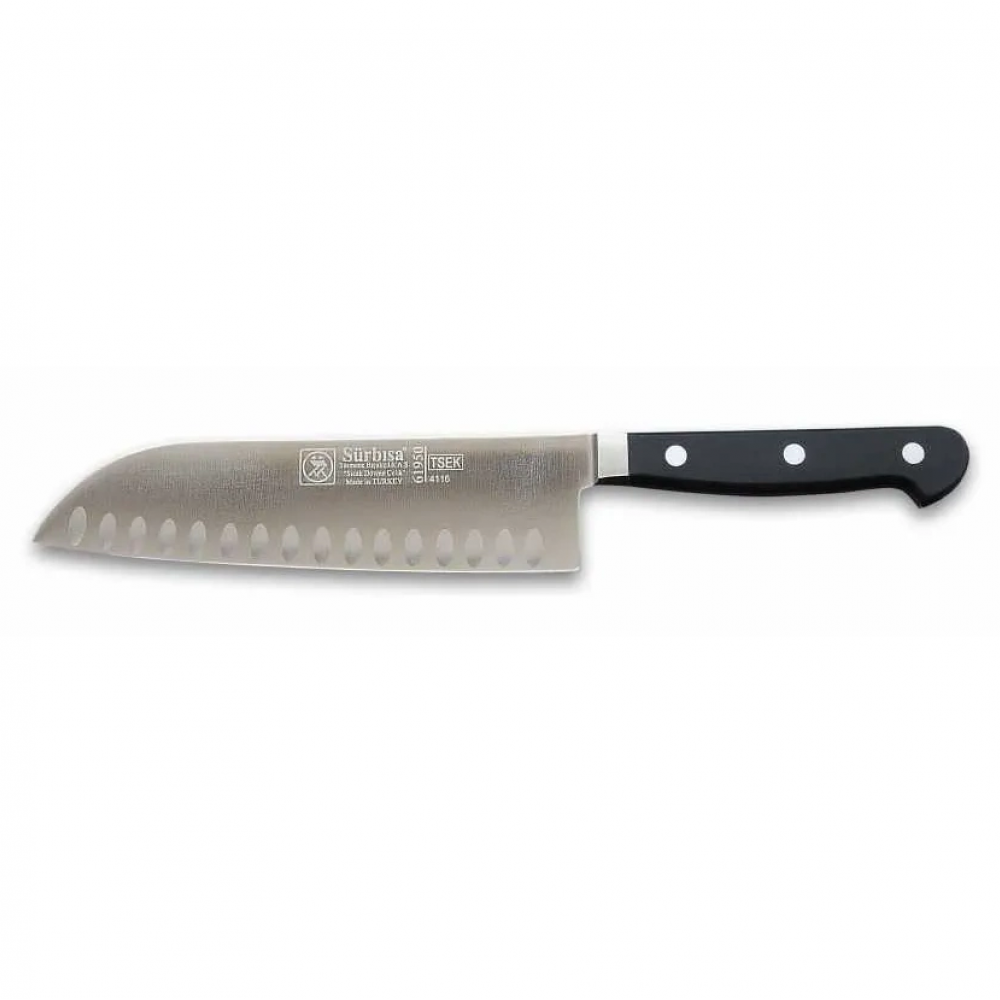 61950 - Sıcak Dövme Oluklu Santoku Şef Bıçağı 18 Cm