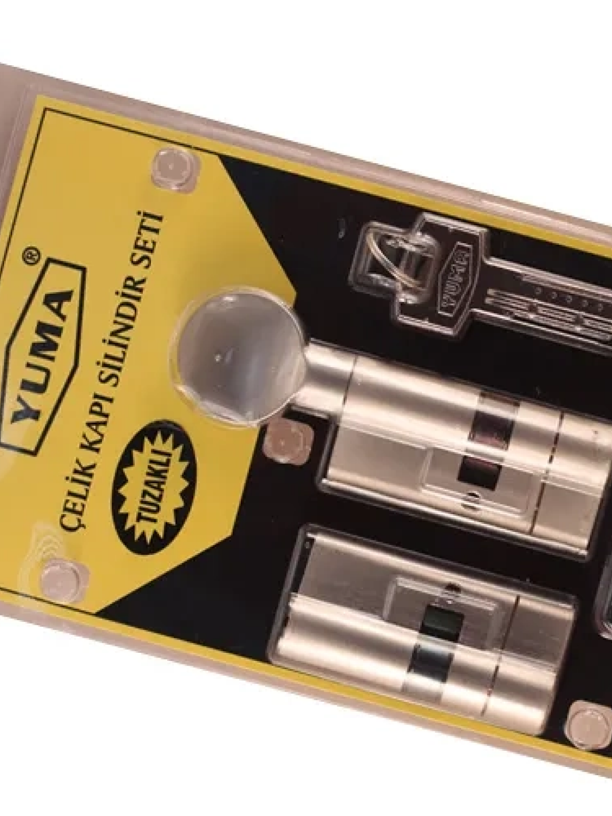 68mm Mandallı Çelik Kapı Tuzaklı Barel Seti - Sarı