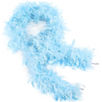 Açık Mavi Renk Kabarık Kalın Otriş Boa Tüy 6 Cm Genişlik 180-200 Cm Uzunluk