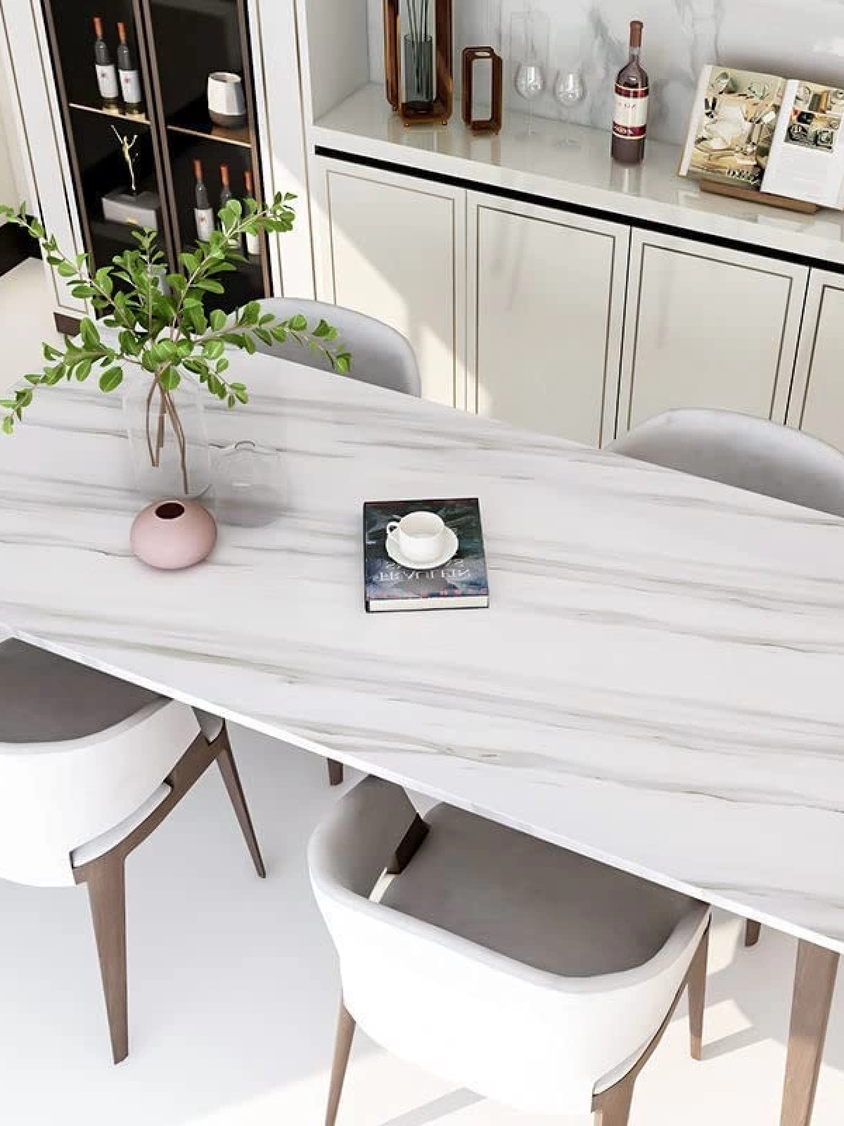 Açık Mermer Desenli Yapışkanlı Kaplama Kağıdı  Büyük Boy 5 Metre