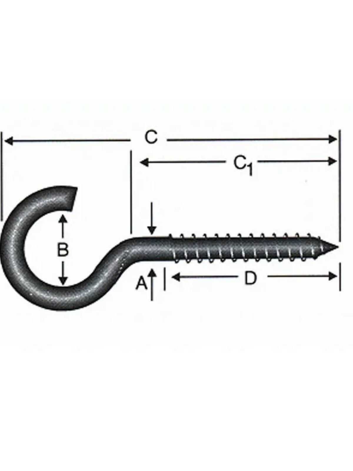 Açık Piton, Kanca, Çengel 21x80 - 100 Adet