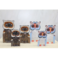 Ahşap 3'lü 30 Cm Baykuş Seti 3sutama-6